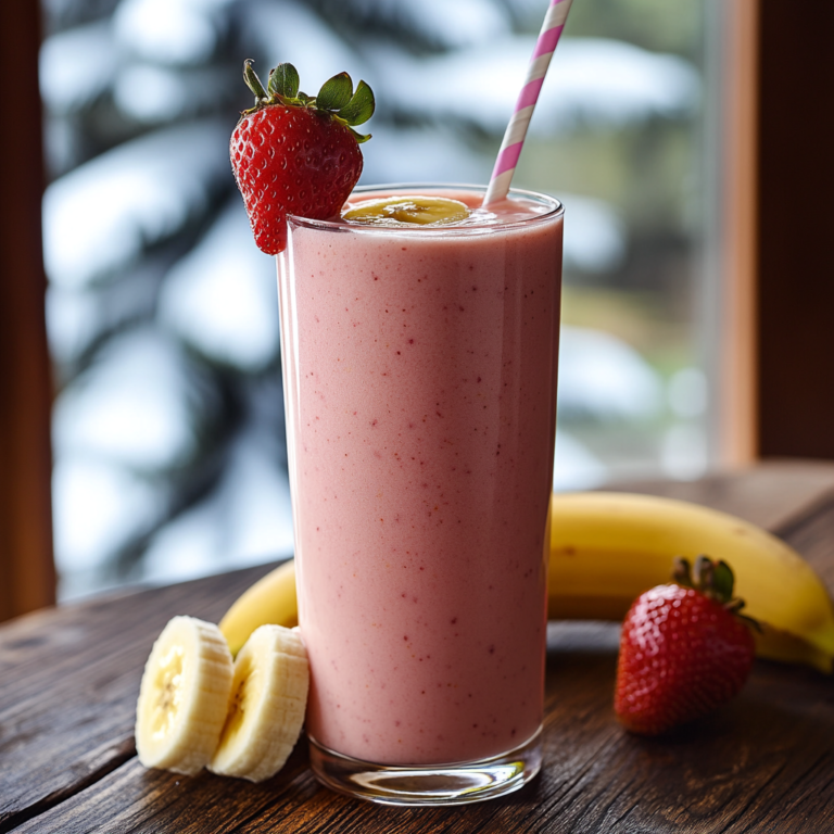 Smoothie aux Fraises, à la Banane et à l’Érable